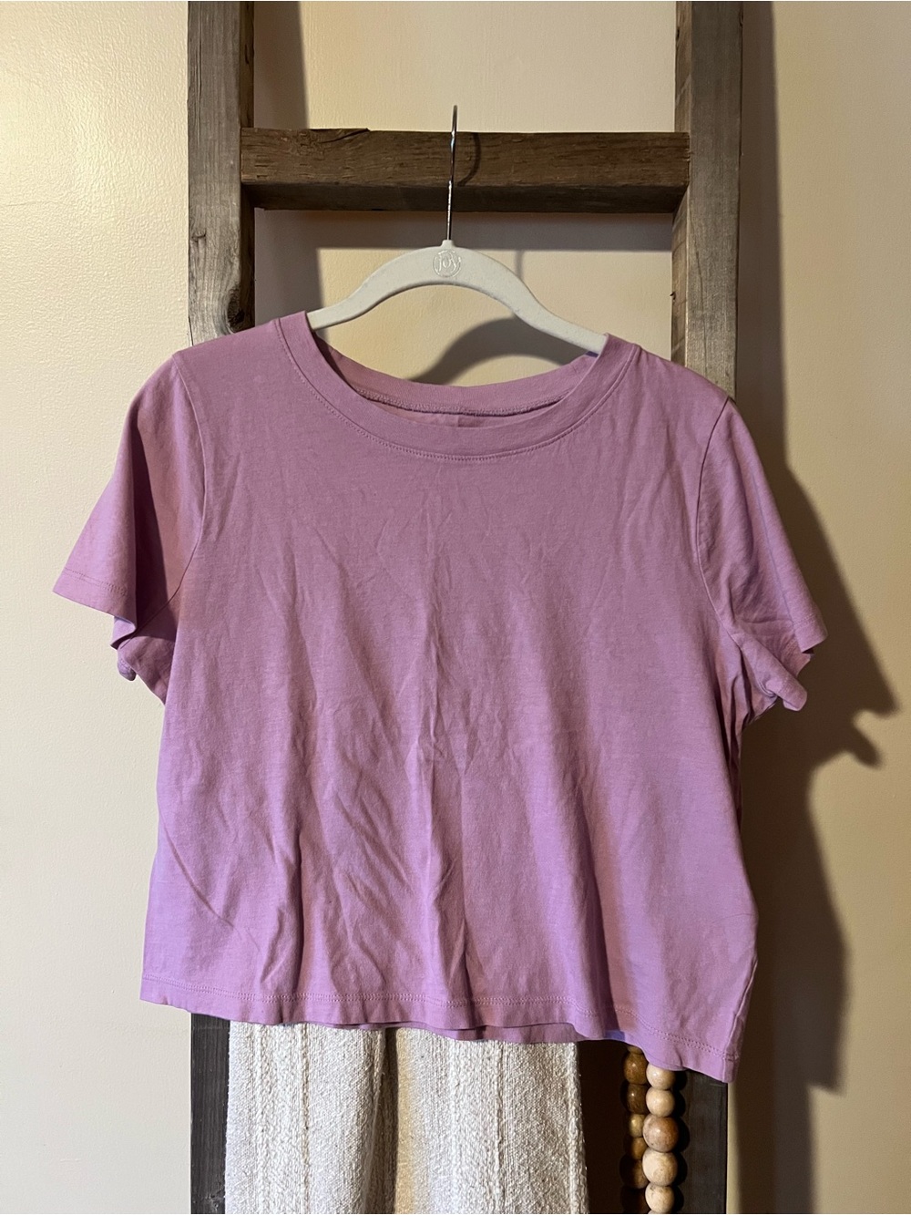 Madewell size small boxy cropped 100% cotton t-shirt in purple